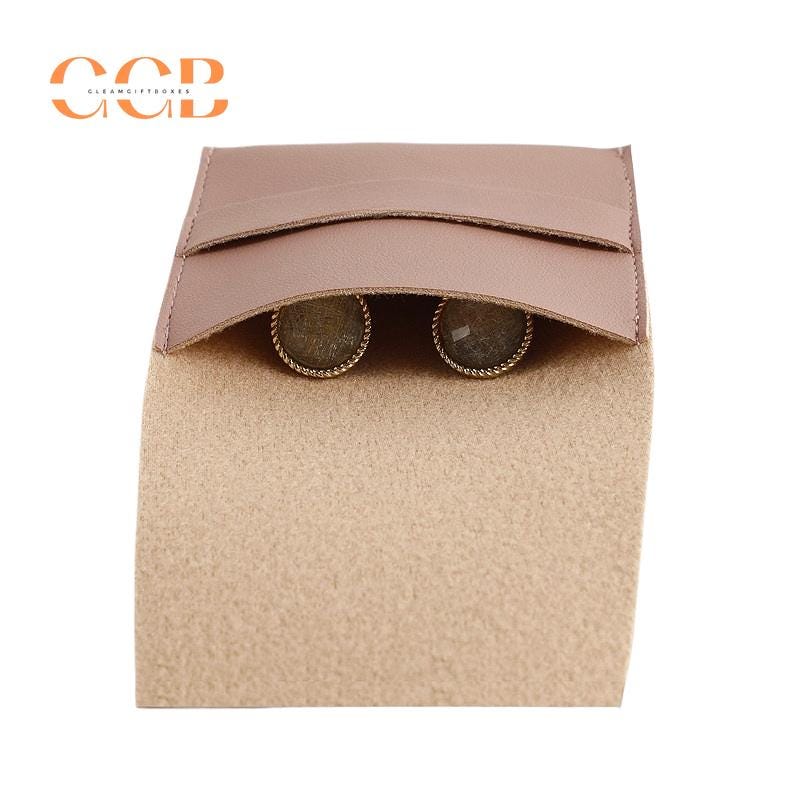 10pcs Pink Vegan Leather Jewelry Flap Bags