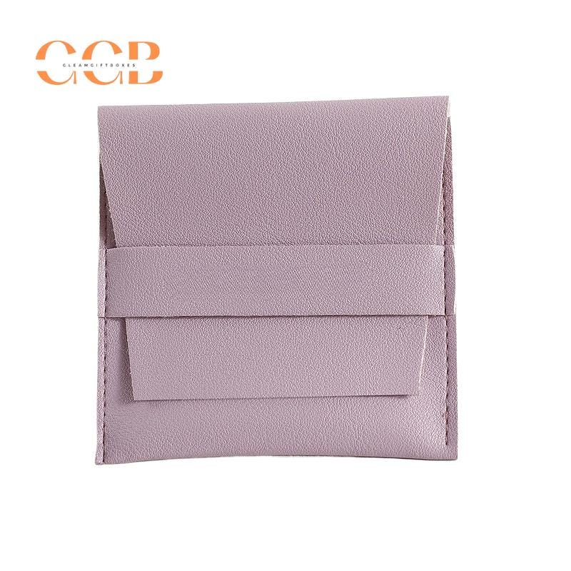 10pcs Purple Vegan Leather Jewelry Flap Bags
