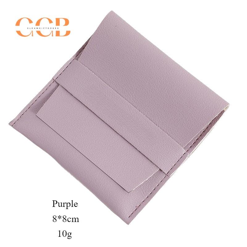 10pcs Purple Vegan Leather Jewelry Flap Bags