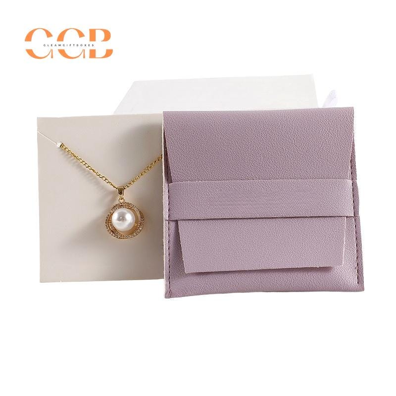 10pcs Purple Vegan Leather Jewelry Flap Bags