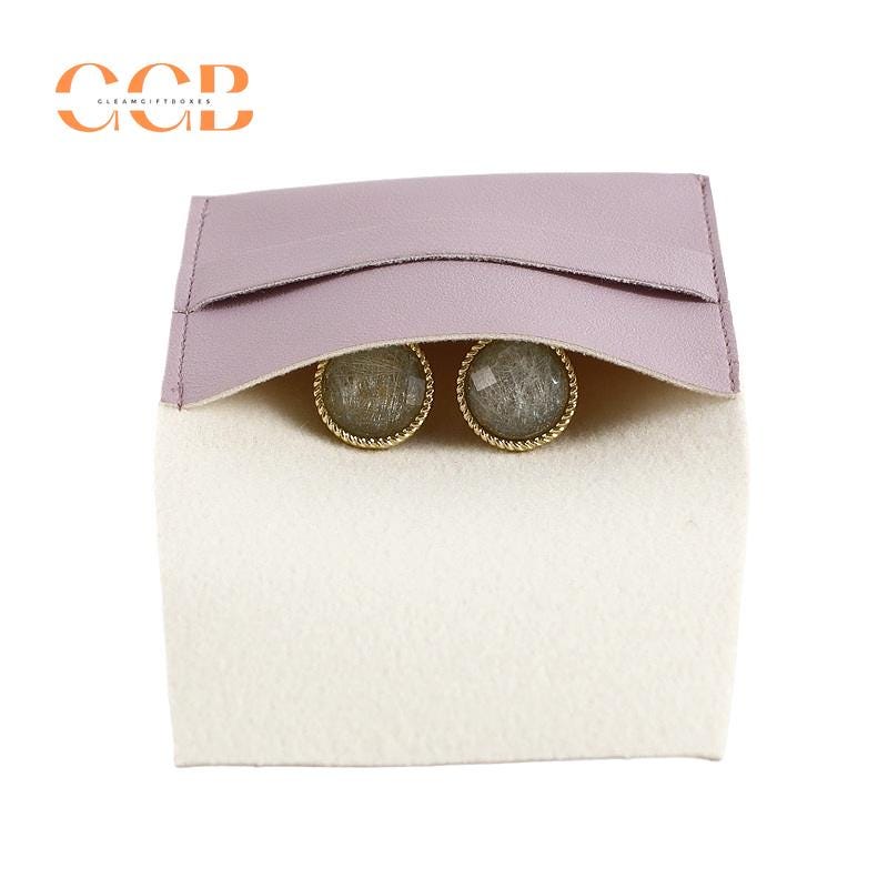 10pcs Purple Vegan Leather Jewelry Flap Bags