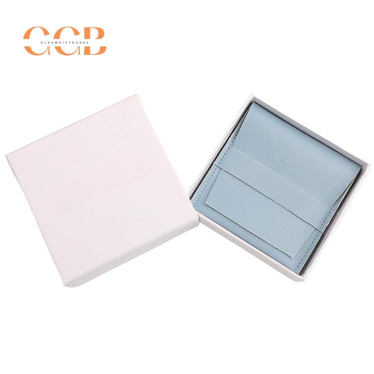 10pcs Blue Vegan Leather Jewelry Flap Bags