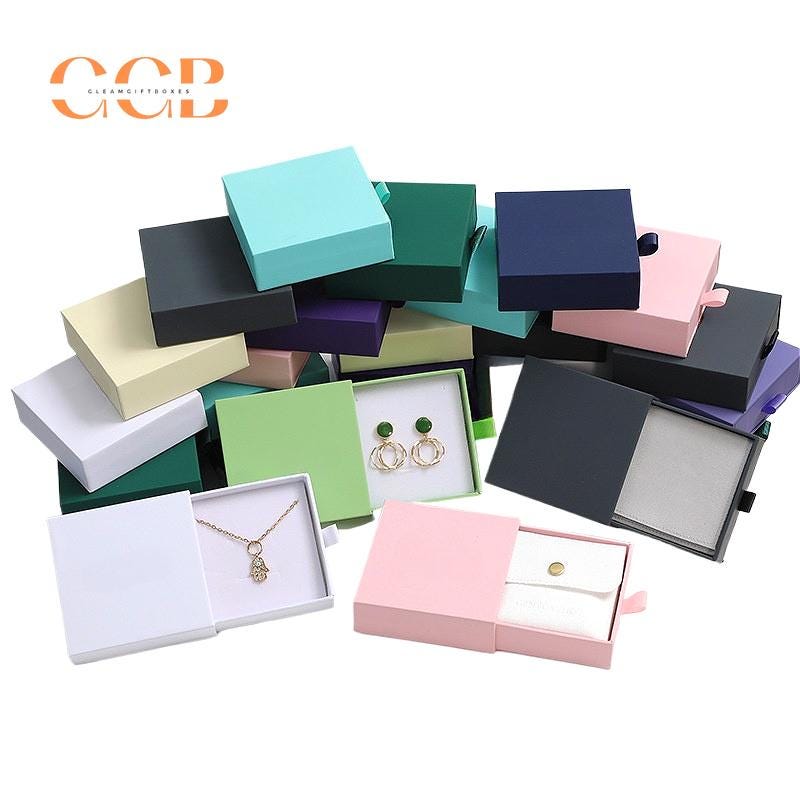 50Pcs Pink Custom Jewelry Drawer Boxes