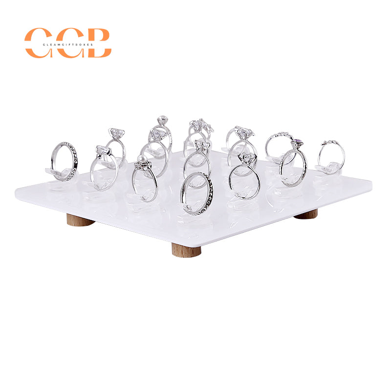 White Acrylic Ring Display Stand, Minimalist Jewelry Holder