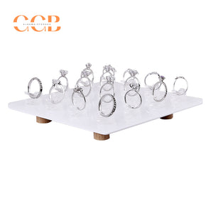 White Acrylic Ring Display Stand, Minimalist Jewelry Holder