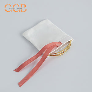 20pcs white jewelry pouch with pink bow, luxury drawstring gift bags for rings earrings necklaces, elegant jewelry packaging set