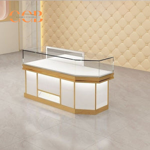 Luxury Glass Jewelry Display Cabinet, Floor Standing Storage with Drawers, Showcase for Jewelry Stores