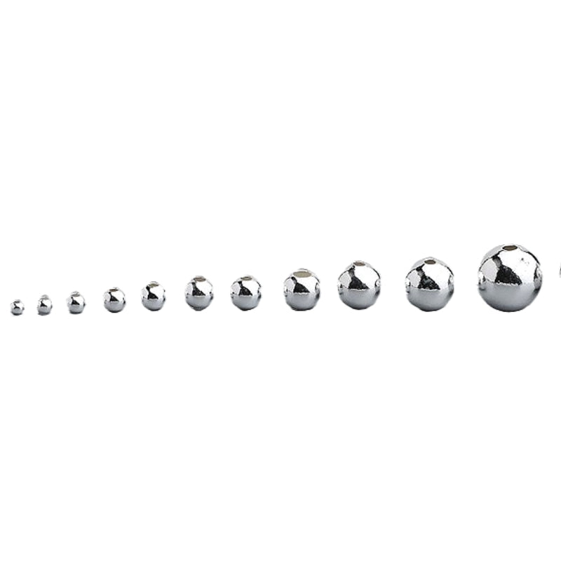 2-5mm Wholesale S925 Sterling Silver Beads by Gram, Pearlescent Round Beads