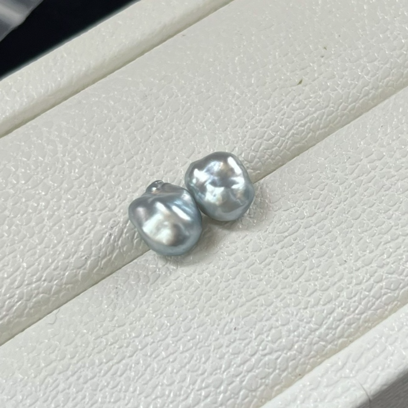 3A 2-12mm Platinum Grey Tahitian Keshi Pearl, Natural Loose Saltwater Pearl with Good Luster, Undrilled Half Drilled 1mm or Fully Drilled 0.7mm
