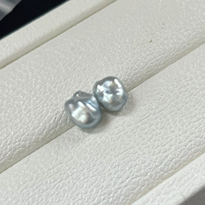 3A 2-12mm Platinum Grey Tahitian Keshi Pearl, Natural Loose Saltwater Pearl with Good Luster, Undrilled Half Drilled 1mm or Fully Drilled 0.7mm