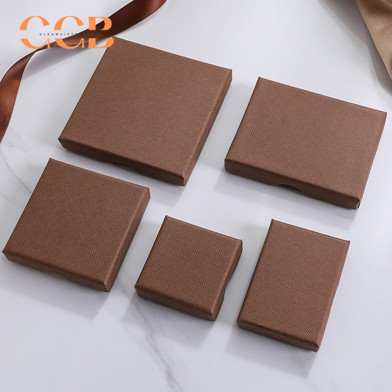 10pcs vintage brown slim jewelry box for rings earrings necklace, multi color jewelry gift boxes for packaging, custom logo available