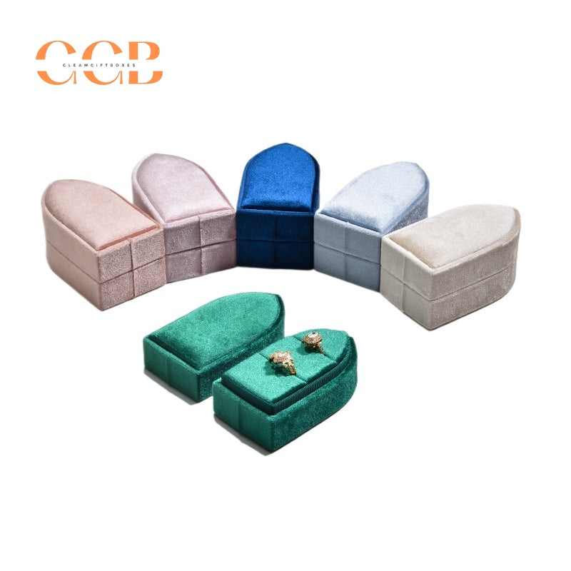 Retro Velvet Ring Box - Wedding Jewelry Storage & Display