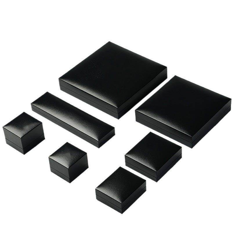 Luxury flip lid jewelry packaging box faux leather paper ring box pendant box bracelet box necklace box long chain box wholesale