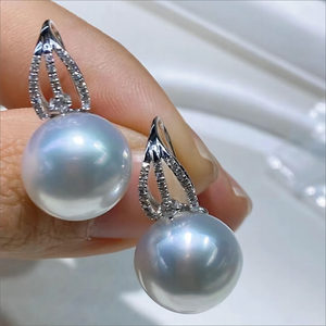 5A 8-14mm Australian South Sea White Pearl, Natural Round Undrilled Loose Pearl for Custom Ring Pendant Earrings, High Luster No Blemish