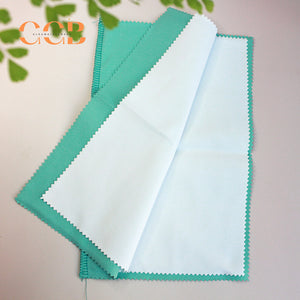 25x15cm large silver polishing cloth multi layer suede jewelry cleaning cloth with stitched edges, custom logo silver cloth for gold silver care