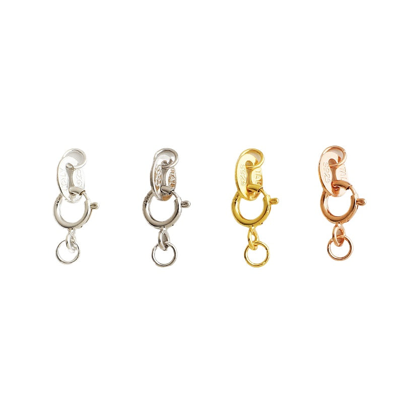 10pcs S925 Silver Gold Plated Spring Clasps