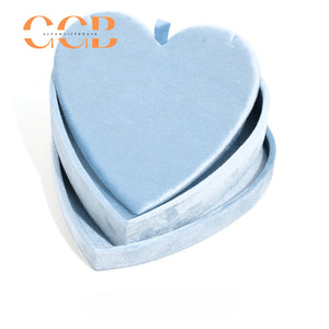 Heart-Shaped Velvet Jewelry Box, Multi-Compartment Organizer for Rings & Earrings, Valentine's Day Gift, Bridal Shower Favor