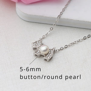 S925 Sterling dog pearl pendant setting