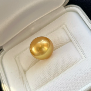 3A 11-15mm Medium Golden South Sea Pearl, Semi Round Nearly Round Loose Pearl, Single Undrilled Bead for DIY Jewelry Making