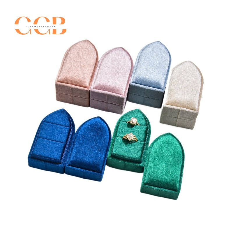 Retro Velvet Ring Box - Wedding Jewelry Storage & Display