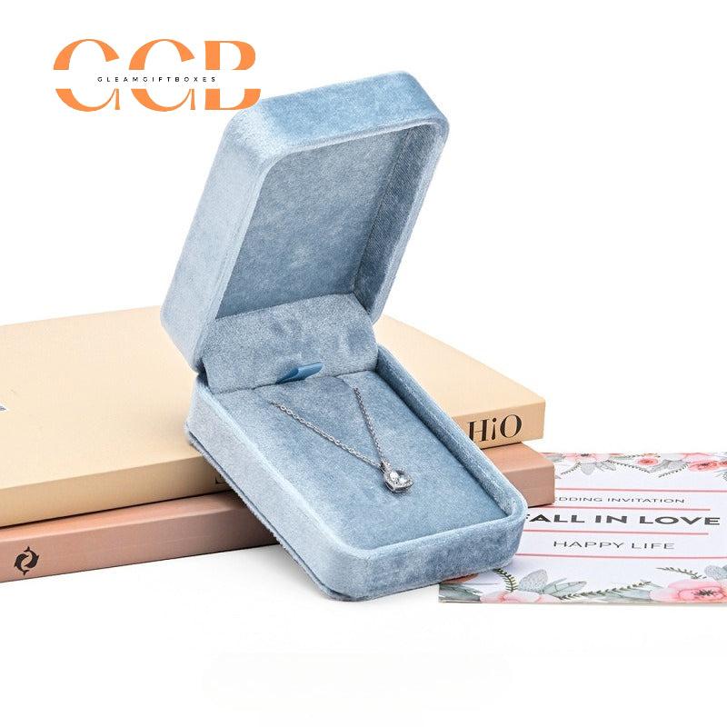 Vintage Velvet Necklace Box Luxury Jewelry Gift Box Retro Rounded Square Jewelry Storage Box Elegant Necklace Packaging
