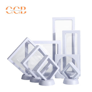 20pcs PE Floating Display Frame for Jewelry, Transparent Suspended Box