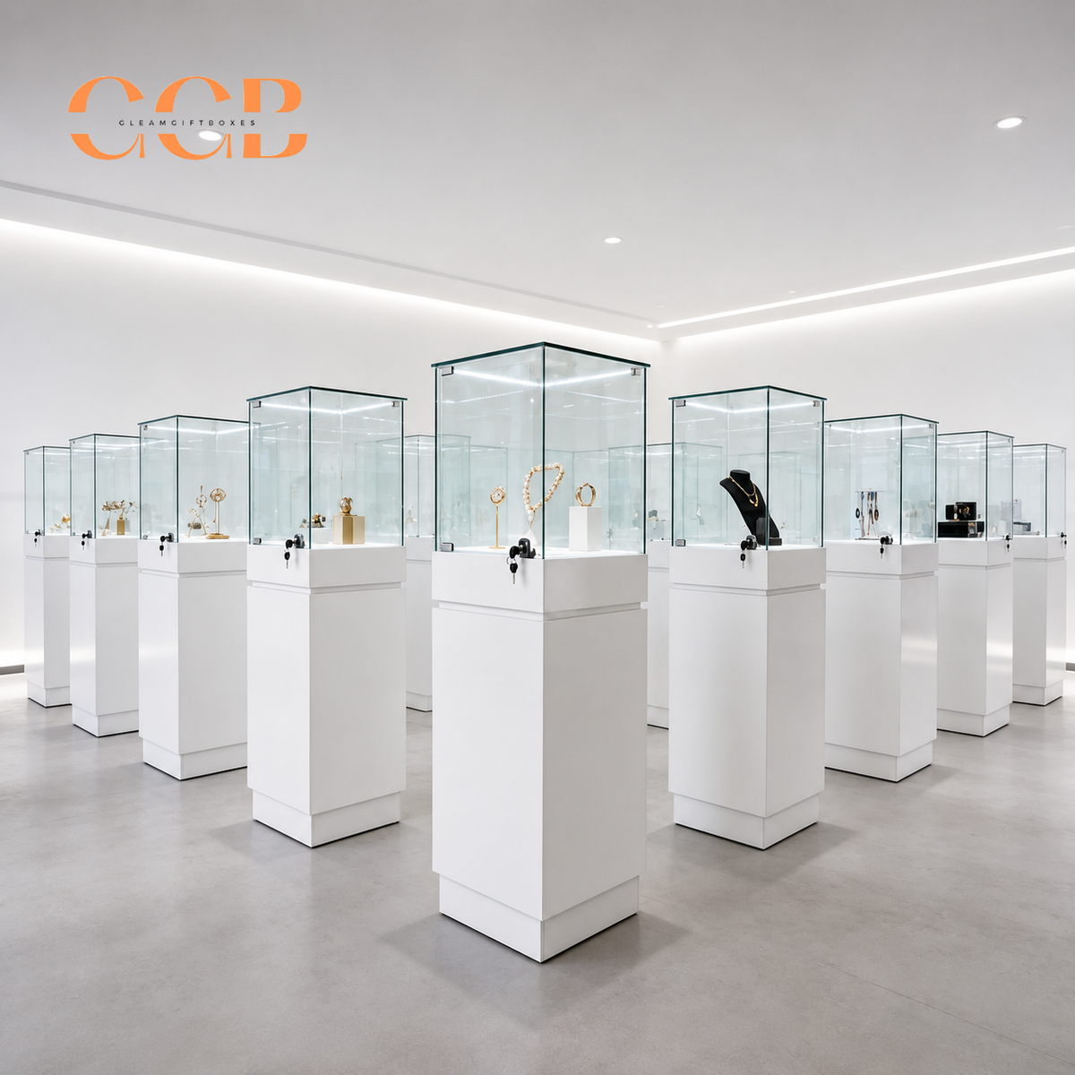 Glass Display Cabinet with LED Light, Collectibles Display Case, Curio Display Cabinet, Lockable Showcase, Retail Display