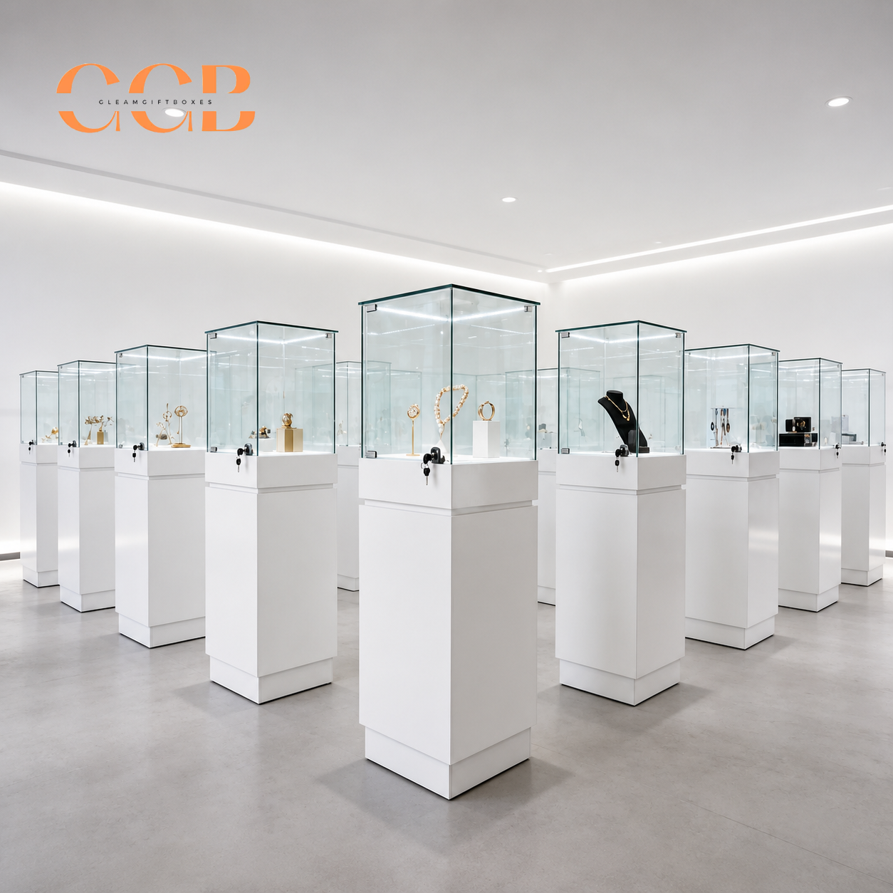 Glass Display Cabinet with LED Light, Collectibles Display Case, Curio Display Cabinet, Lockable Showcase, Retail Display