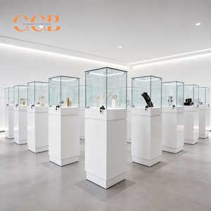 Glass Display Cabinet with LED Light, Collectibles Display Case, Curio Display Cabinet, Lockable Showcase, Retail Display