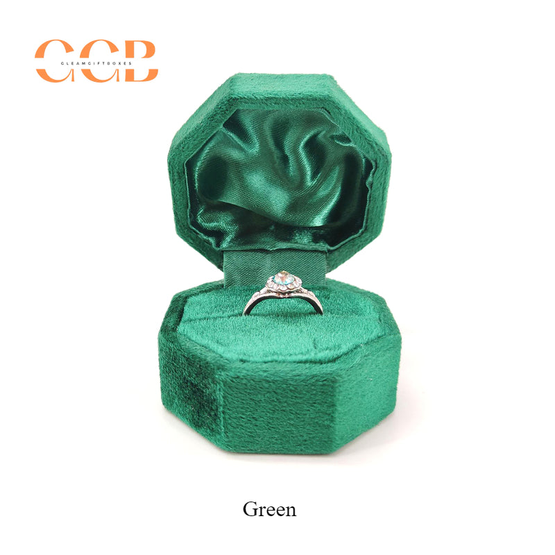 Luxury Velvet Ring Box - Wedding Jewelry Display w/ Custom Logo