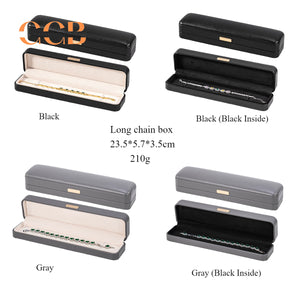 Black Luxury PU Jewelry Box for Ring Necklace Wedding Bands Proposal Engagement Diamond Stud Earrings Gift Packaging Case