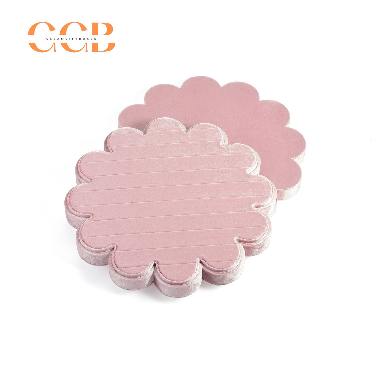 Pink Ring Display Tray, Scalloped Jewelry Organizer, Velvet Ring Holder, Cute Jewelry Display, Gift for Her