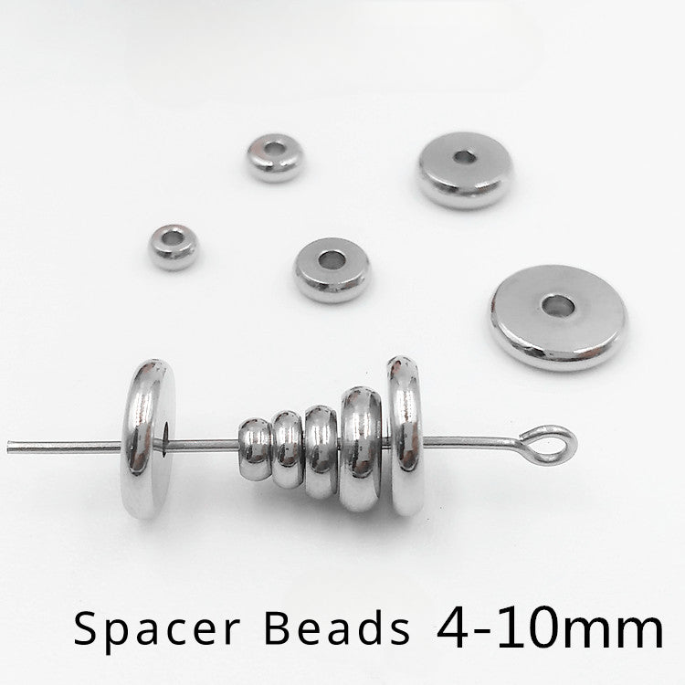 Stainless Steel 4-10mm Flat Disc Spacer Beads