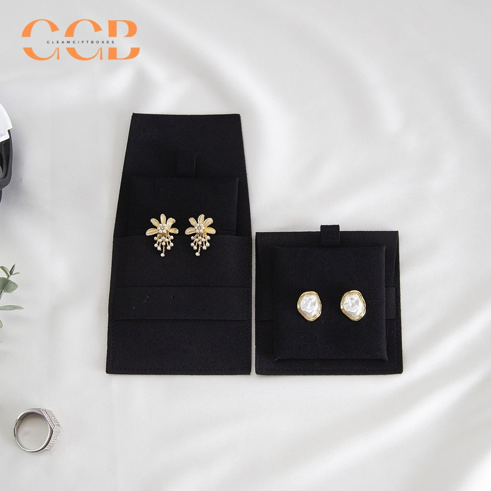 20pcs 12 color jewelry pouch set 8x8cm with 6x6cm holder, multi color suede jewelry packaging for earrings rings necklaces
