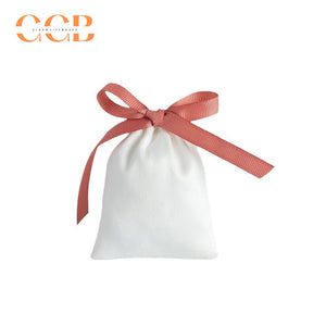 20pcs white jewelry pouch with pink bow, luxury drawstring gift bags for rings earrings necklaces, elegant jewelry packaging set