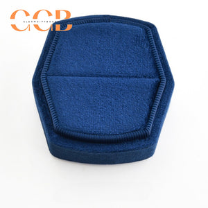 Hexagonal Velvet Ring Box with Lift-Off Lid，Elegant Engagement & Proposal Ring Holder, Wedding Photo Prop, Bridal Gift