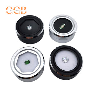 5pcs Clear glass round loose stone display box