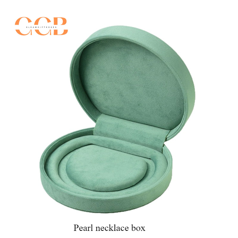 Green Luxury Velvet Jewelry Gift Box Set with Ring, Necklace & Earring Holders, High-End Jewelry Packaging for Wedding or Display