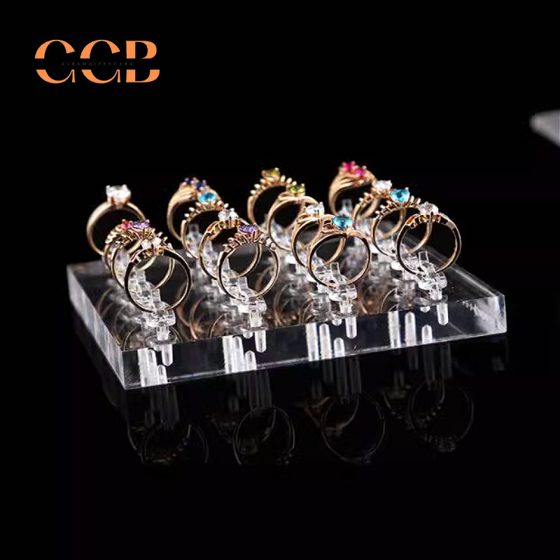White Acrylic Ring Display Stand, Minimalist Jewelry Holder