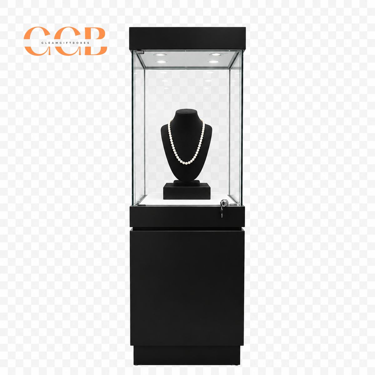 Glass Display Cabinet with LED Light, Collectibles Display Case, Curio Display Cabinet, Lockable Showcase, Retail Display