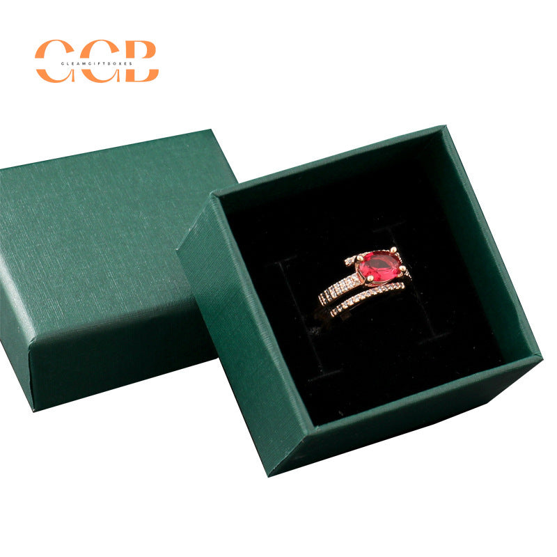 10pcs Dark Green Textured Jewelry Gift Boxes, Wholesale Packaging for Necklace, Earrings, Ring & Small Gifts