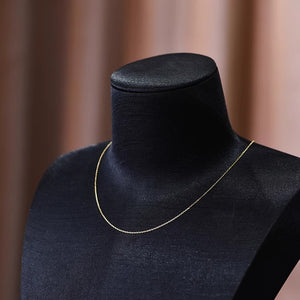 18K Gold Chain Necklace AU750, Adjustable Prime Cross Collarbone Chain Pin Style for Floating Pearl Pendant