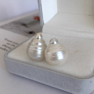 3A 9-14mm White South Sea Baroque Pearl, Droplet Loose Pearl with Good Luster, Undrilled Half Drilled 1mm or Fully Drilled 0.7mm
