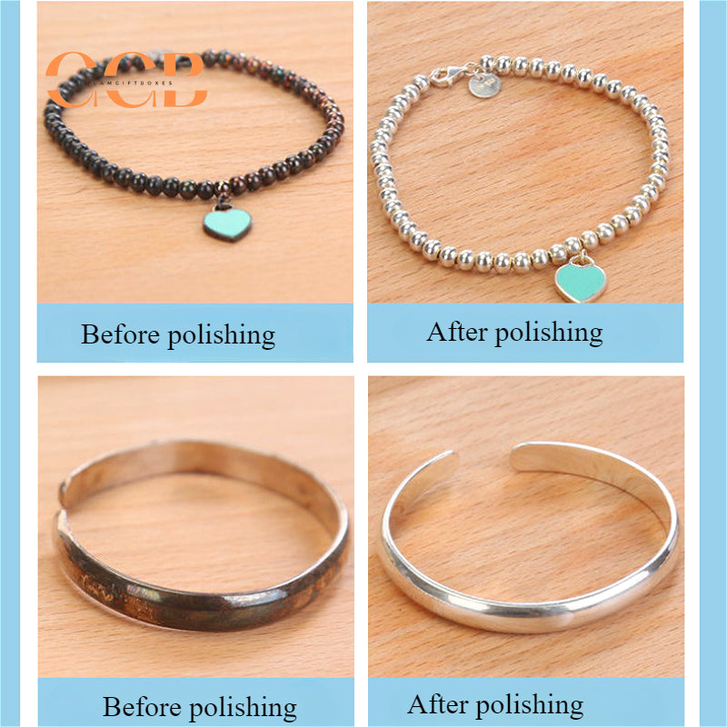 100 pcs 2x5.5cm double sided silver polishing stick mini size jewelry buffing tool, logo printable polishing bar for gold silver jewelry care bulk