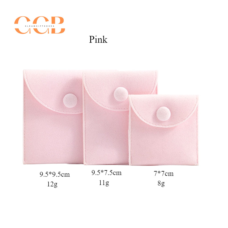 10pcs Velvet Jewelry Pouches with Snap Button, Custom Logo Bags