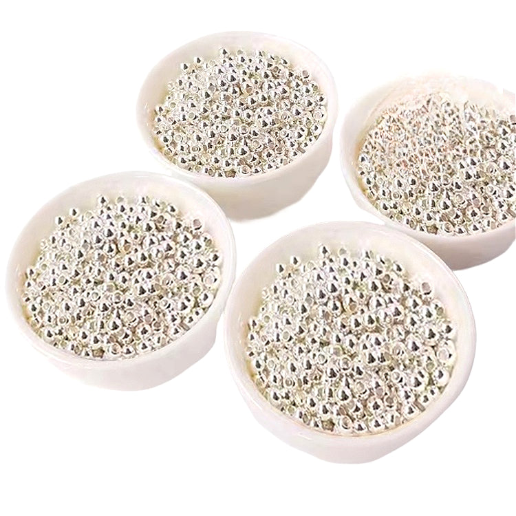 2-5mm Wholesale S925 Sterling Silver Beads by Gram, Pearlescent Round Beads