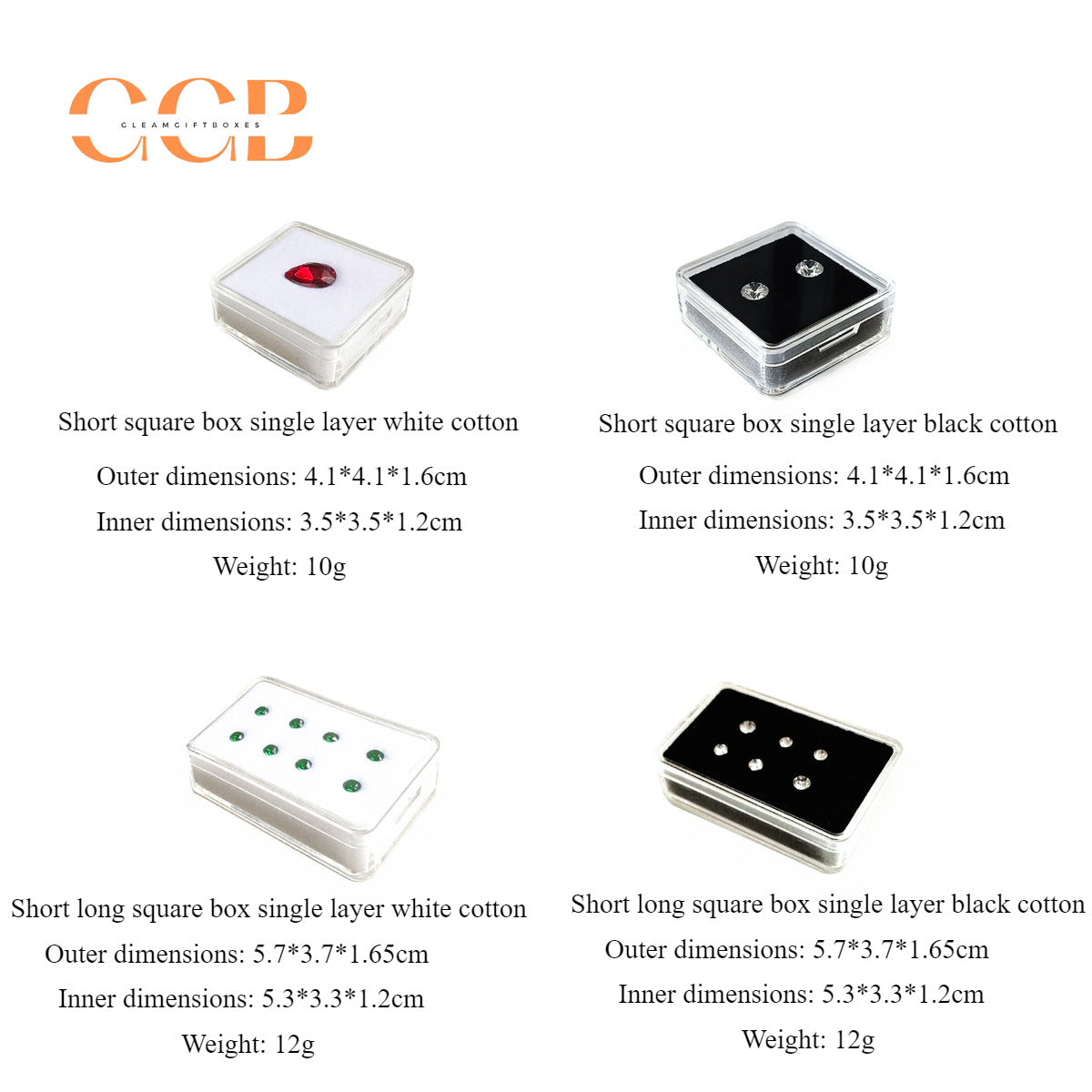 20pcs Plastic Transparent Jewelry Display Box