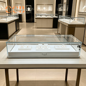 Glass Jewellery Display Cabinet with LED Light Option, Collectibles Display Case, Curio Display Cabinet, Lockable Showcase, Retail Display