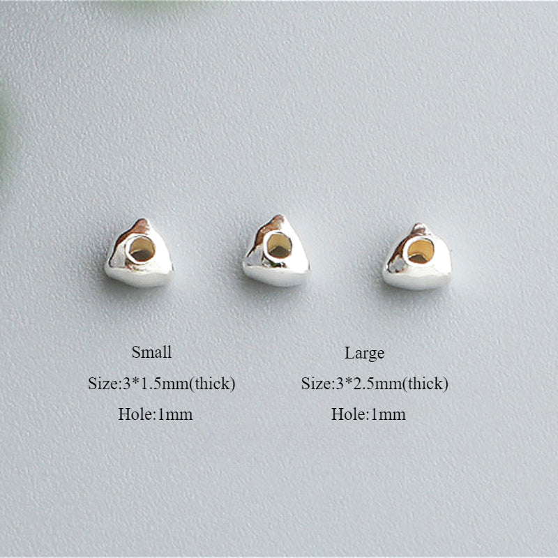 10pcs S925 Silver Small Triangle Spacer Beads