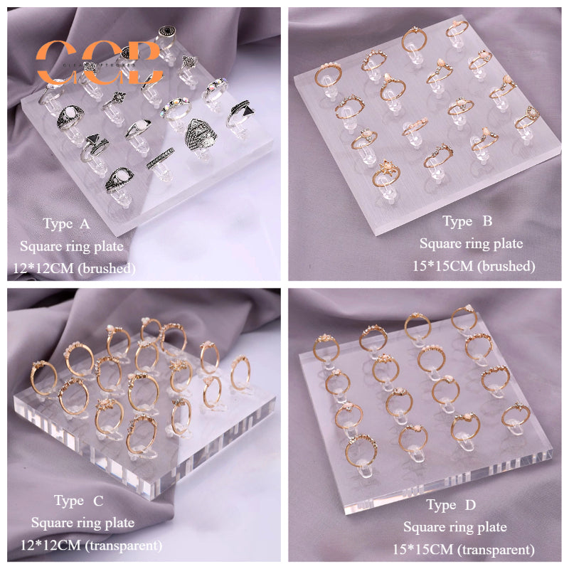 White Acrylic Ring Display Stand, Minimalist Jewelry Holder
